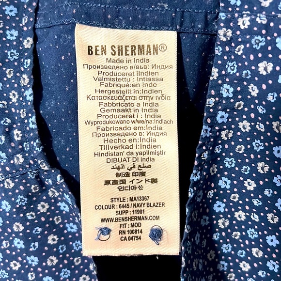Ben Sherman Button Up Shirt Mens Large Like New! - Picture 7 of 9